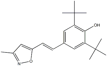 4-[(E)-2-(3-Methyl-5-isoxazolyl)ethenyl]-2,6-di-tert-butylphenol Struktur