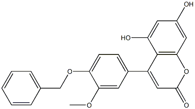 4-(4-Benzyloxy-3-methoxyphenyl)-5,7-dihydroxycoumarin Struktur