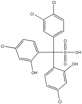 (3,4-Dichlorophenyl)bis(4-chloro-2-hydroxyphenyl)methanesulfonic acid Struktur