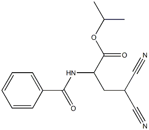 2-(Benzoylamino)-4,4-dicyanobutanoic acid isopropyl ester Struktur