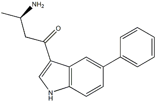 (R)-3-Amino-1-(5-phenyl-1H-indol-3-yl)-1-butanone Struktur