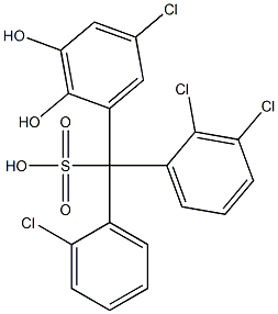 (2-Chlorophenyl)(2,3-dichlorophenyl)(5-chloro-2,3-dihydroxyphenyl)methanesulfonic acid Struktur