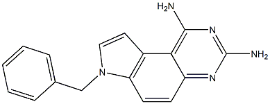 7-(Phenylmethyl)-7H-pyrrolo[3,2-f]quinazoline-1,3-diamine Struktur