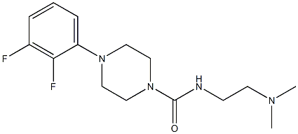 N-(2-Dimethylaminoethyl)-4-[2-fluoro-3-fluorophenyl]piperazine-1-carboxamide Struktur