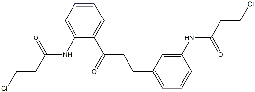 1-[2-[(3-Chloropropanoyl)amino]phenyl]-3-[3-[(3-chloropropanoyl)amino]phenyl]-1-propanone Struktur