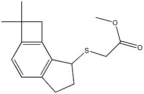 [[1,2,6,7-Tetrahydro-2,2-dimethyl-5H-cyclobut[e]inden]-7-ylthio]acetic acid methyl ester Struktur