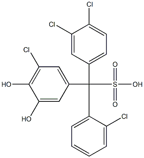 (2-Chlorophenyl)(3,4-dichlorophenyl)(5-chloro-3,4-dihydroxyphenyl)methanesulfonic acid Struktur