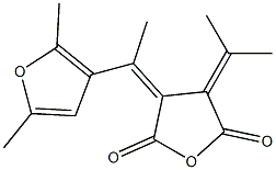 2-[(Z)-1-(2,5-Dimethyl-3-furyl)ethylidene]-3-isopropylidenesuccinic anhydride Struktur