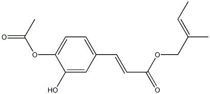 (E)-3-(3-Hydroxy-4-acetyloxyphenyl)propenoic acid 2-methyl-2-butenyl ester Struktur