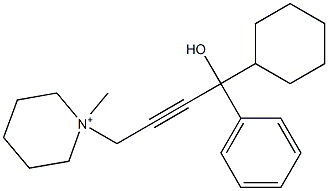 1-(4-Hydroxy-4-phenyl-4-cyclohexyl-2-butynyl)-1-methylpiperidin-1-ium Struktur