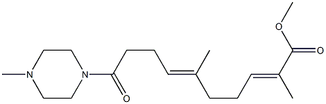 2,6-Dimethyl-9-(4-methylpiperazinocarbonyl)-2,6-nonadienoic acid methyl ester Struktur