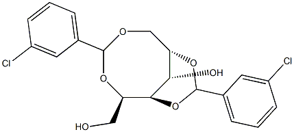 2-O,6-O:3-O,5-O-Bis(3-chlorobenzylidene)-L-glucitol Struktur