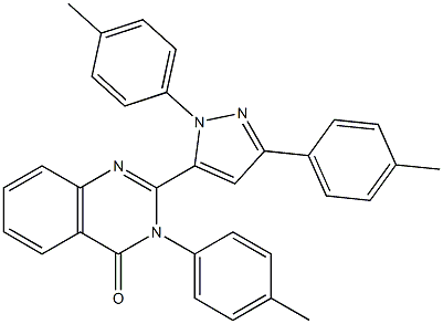 3-(4-Methylphenyl)-2-[3-(4-methylphenyl)-1-(4-methylphenyl)-1H-pyrazol-5-yl]quinazolin-4(3H)-one Struktur