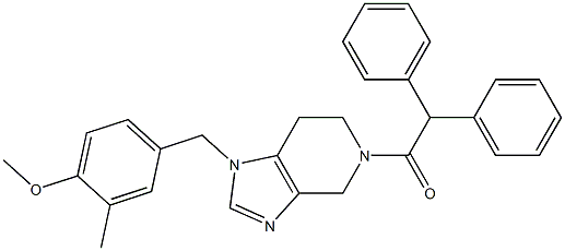 5-Diphenylacetyl-4,5,6,7-tetrahydro-1-(3-methyl-4-methoxybenzyl)-1H-imidazo[4,5-c]pyridine Struktur