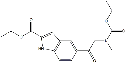 5-[2-[(Ethoxycarbonyl)(methyl)amino]acetyl]-1H-indole-2-carboxylic acid ethyl ester Struktur