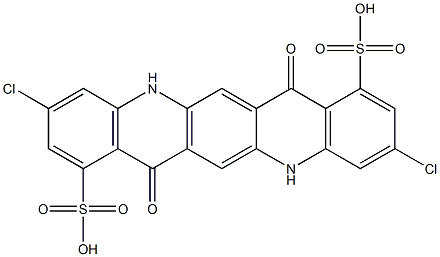 3,10-Dichloro-5,7,12,14-tetrahydro-7,14-dioxoquino[2,3-b]acridine-1,8-disulfonic acid Struktur