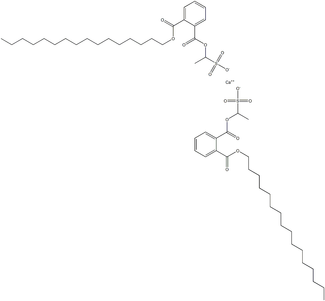 Bis[1-[(2-hexadecyloxycarbonylphenyl)carbonyloxy]ethanesulfonic acid]calcium salt Struktur