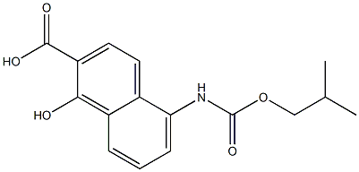 1-Hydroxy-5-(2-methylpropoxycarbonylamino)-2-naphthalenecarboxylic acid Struktur