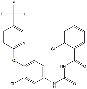 1-(2-Chlorobenzoyl)-3-[4-[(5-trifluoromethyl-2-pyridinyl)oxy]-3-chlorophenyl]urea Struktur