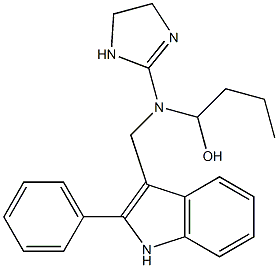 1-[N-(2-Imidazolin-2-yl)-N-[(2-phenyl-1H-indol-3-yl)methyl]amino]-1-butanol Struktur