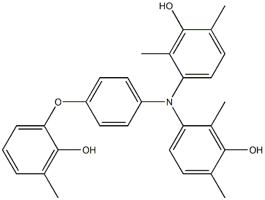 N,N-Bis(3-hydroxy-2,4-dimethylphenyl)-4-(2-hydroxy-3-methylphenoxy)benzenamine Struktur