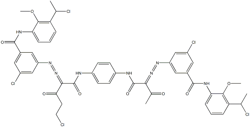 3,3'-[2-(Chloromethyl)-1,4-phenylenebis[iminocarbonyl(acetylmethylene)azo]]bis[N-[3-(1-chloroethyl)-2-methoxyphenyl]-5-chlorobenzamide] Struktur