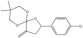 2-(4-Chlorophenyl)-4-methylene-8,8-dimethyl-1,6,10-trioxaspiro[4.5]decane Struktur