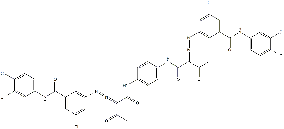 3,3'-[1,4-Phenylenebis[iminocarbonyl(acetylmethylene)azo]]bis[N-(3,4-dichlorophenyl)-5-chlorobenzamide] Struktur