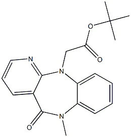 5,6-Dihydro-6-methyl-5-oxo-11H-pyrido[2,3-b][1,5]benzodiazepine-11-acetic acid tert-butyl ester Struktur