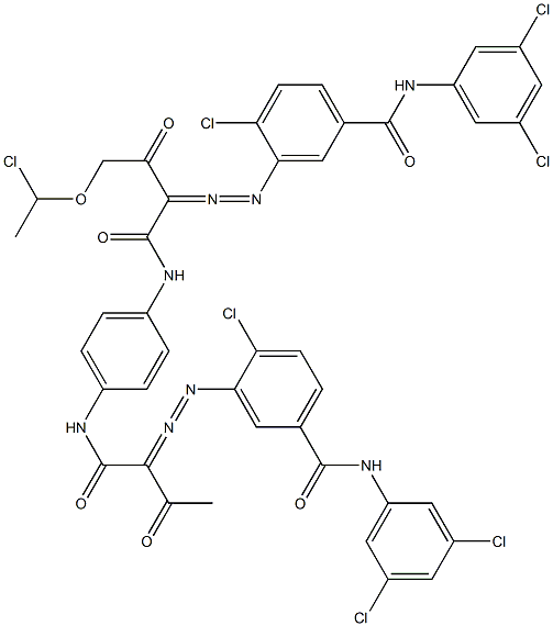 3,3'-[2-[(1-Chloroethyl)oxy]-1,4-phenylenebis[iminocarbonyl(acetylmethylene)azo]]bis[N-(3,5-dichlorophenyl)-4-chlorobenzamide] Struktur