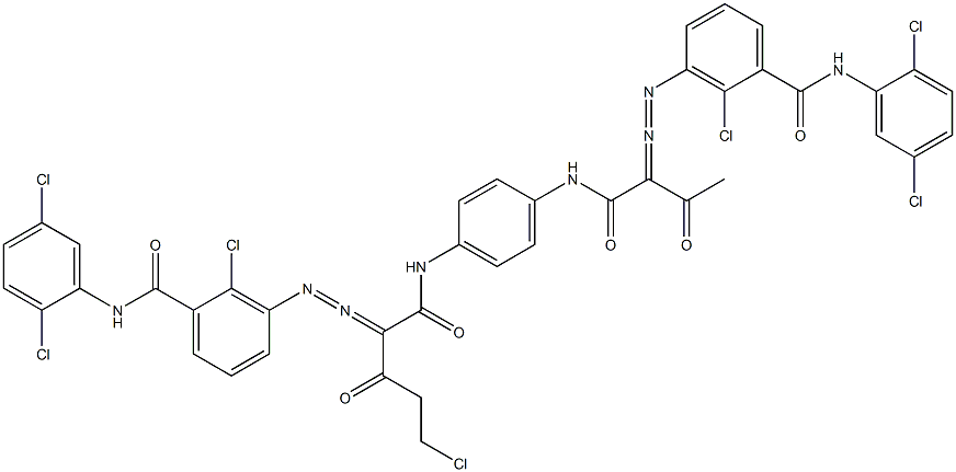 3,3'-[2-(Chloromethyl)-1,4-phenylenebis[iminocarbonyl(acetylmethylene)azo]]bis[N-(2,5-dichlorophenyl)-2-chlorobenzamide] Struktur