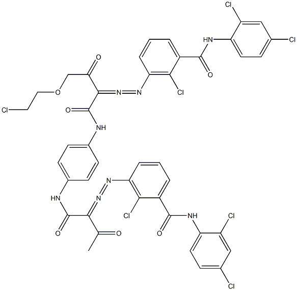 3,3'-[2-[(2-Chloroethyl)oxy]-1,4-phenylenebis[iminocarbonyl(acetylmethylene)azo]]bis[N-(2,4-dichlorophenyl)-2-chlorobenzamide] Struktur