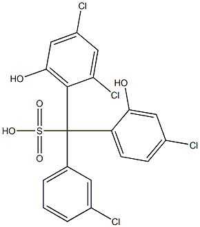 (3-Chlorophenyl)(4-chloro-2-hydroxyphenyl)(2,4-dichloro-6-hydroxyphenyl)methanesulfonic acid Struktur