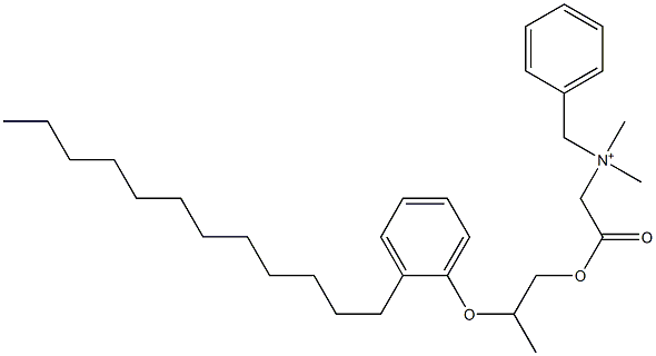 N,N-Dimethyl-N-benzyl-N-[[[2-(2-dodecylphenyloxy)propyl]oxycarbonyl]methyl]aminium Struktur