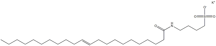 4-[(1-Oxo-11-docosen-1-yl)amino]-1-butanesulfonic acid potassium salt Struktur