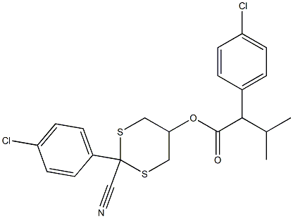 2-(4-Chlorophenyl)-3-methylbutyric acid [2-cyano-2-(4-chlorophenyl)-1,3-dithian-5-yl] ester Struktur