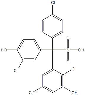 (4-Chlorophenyl)(3-chloro-4-hydroxyphenyl)(2,5-dichloro-3-hydroxyphenyl)methanesulfonic acid Struktur