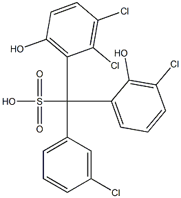 (3-Chlorophenyl)(3-chloro-2-hydroxyphenyl)(2,3-dichloro-6-hydroxyphenyl)methanesulfonic acid Struktur