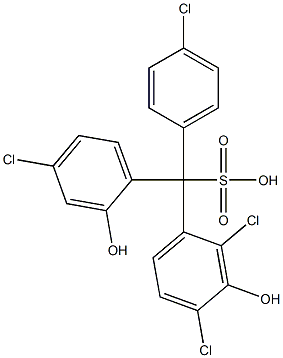 (4-Chlorophenyl)(4-chloro-2-hydroxyphenyl)(2,4-dichloro-3-hydroxyphenyl)methanesulfonic acid Struktur