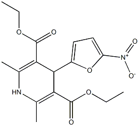 1,4-Dihydro-2,6-dimethyl-4-(5-nitrofuran-2-yl)pyridine-3,5-dicarboxylic acid diethyl ester Struktur