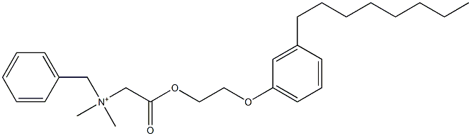 N,N-Dimethyl-N-benzyl-N-[[[2-(3-octylphenyloxy)ethyl]oxycarbonyl]methyl]aminium Struktur