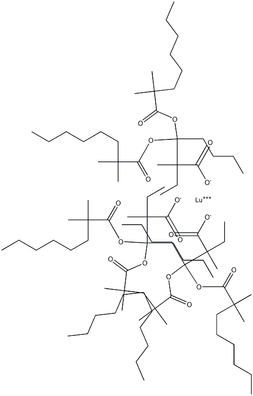 Lutetium bis(2,2-dimethyloctanoate)(2-ethyl-2-methylheptanoate) Struktur