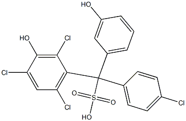 (4-Chlorophenyl)(2,4,6-trichloro-3-hydroxyphenyl)(3-hydroxyphenyl)methanesulfonic acid Struktur