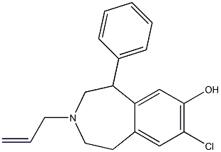 8-Chloro-2,3,4,5-tetrahydro-3-allyl-5-phenyl-1H-3-benzazepin-7-ol Struktur