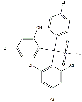 (4-Chlorophenyl)(2,4,6-trichlorophenyl)(2,4-dihydroxyphenyl)methanesulfonic acid Struktur