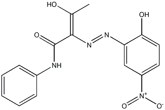 2-(2-Hydroxy-5-nitrophenylazo)-3-hydroxy-N-phenyl-2-butenamide Struktur