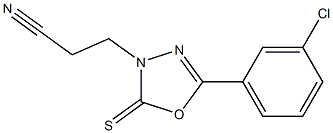 5-(3-Chlorophenyl)-2-thioxo-1,3,4-oxadiazole-3-propiononitrile Struktur