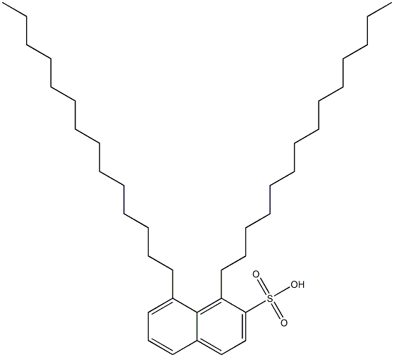 1,8-Ditetradecyl-2-naphthalenesulfonic acid Struktur