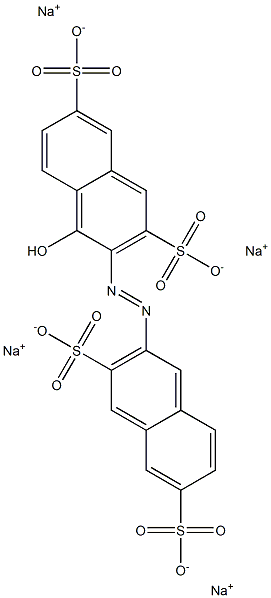 1-Hydroxy[2,2'-azobisnaphthalene]-3,3',6,6'-tetrasulfonic acid tetrasodium salt Struktur