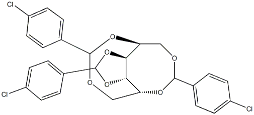 1-O,5-O:2-O,6-O:3-O,4-O-Tris(4-chlorobenzylidene)-L-glucitol Struktur